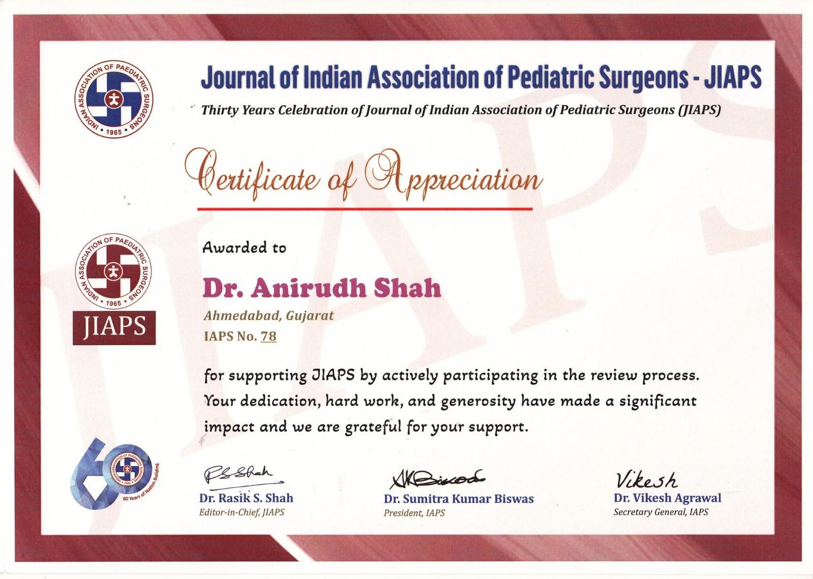 Certificates of Appreciation 1